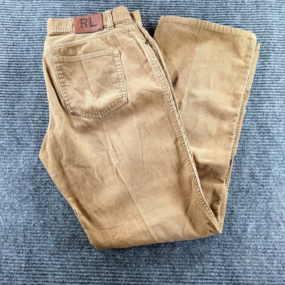 Ralph Lauren Sport Corduroy Pants Womens 10 Tan Straight Leg Mid Rise